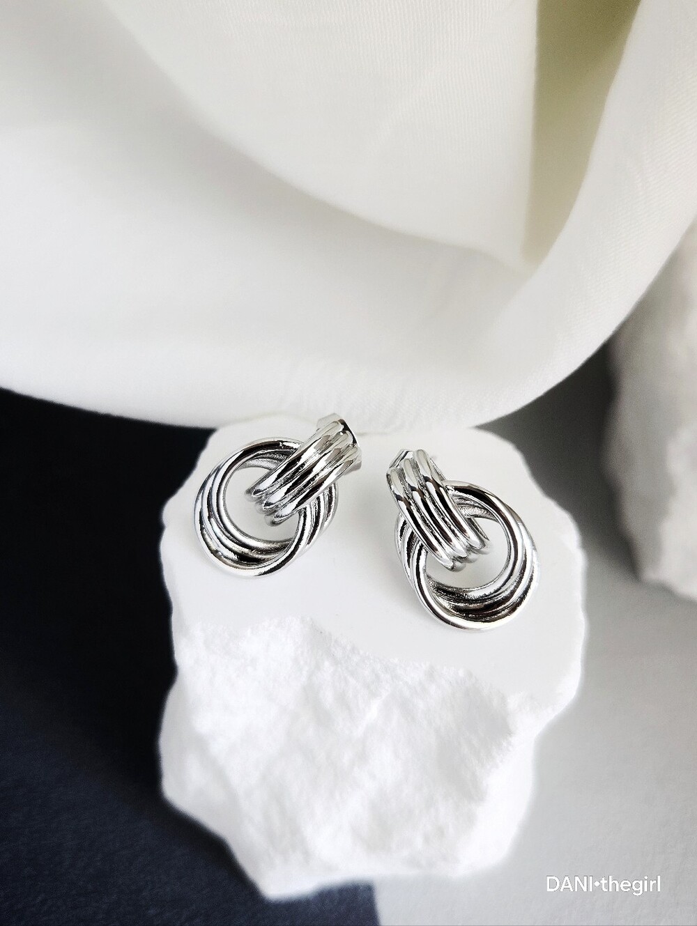 NEW Silver Small Double Knot Earrings